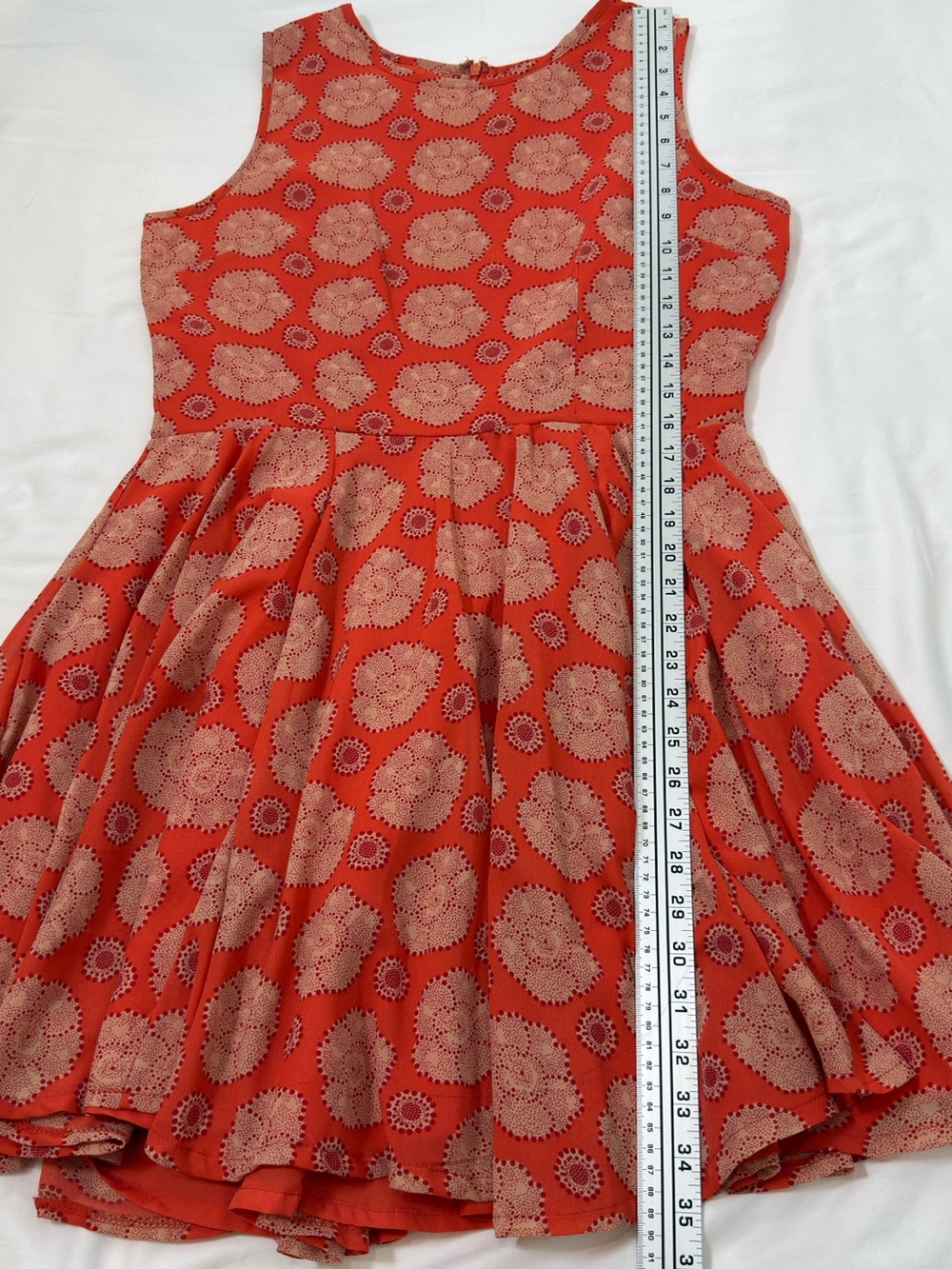 Maison Jules Orange Sleeveless Floral A-Line Dress - Perfect Fall Dress - Picture 8 of 10